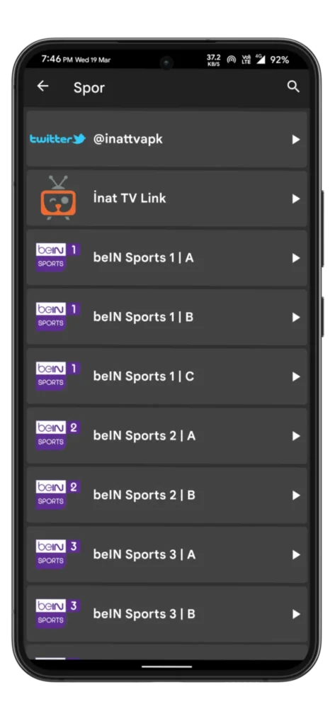 Inat TV APK Indir Ekran Görüntüsü 3